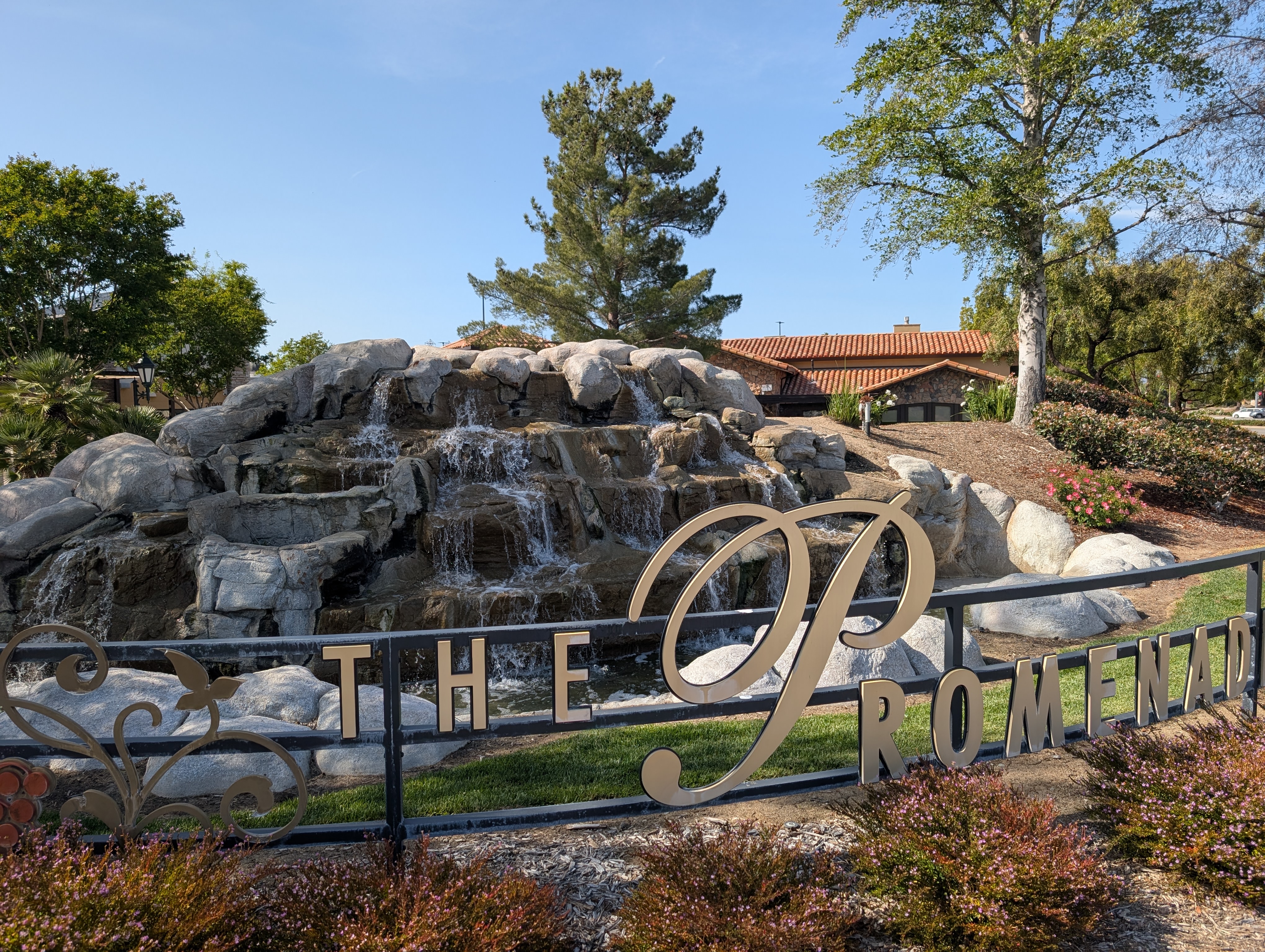 Rock waterfall water feature at The Promenade
